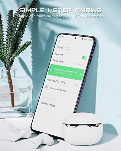 Black Shark Bluetooth Earbuds Wireless Earbuds with Emoji LED Light, Gaming Earbuds with 45ms Ultra Low Latency, Bluetooth 5.1, Music and Gaming Dual Modes, 24H Playtime, IPX5 Waterproof- White
