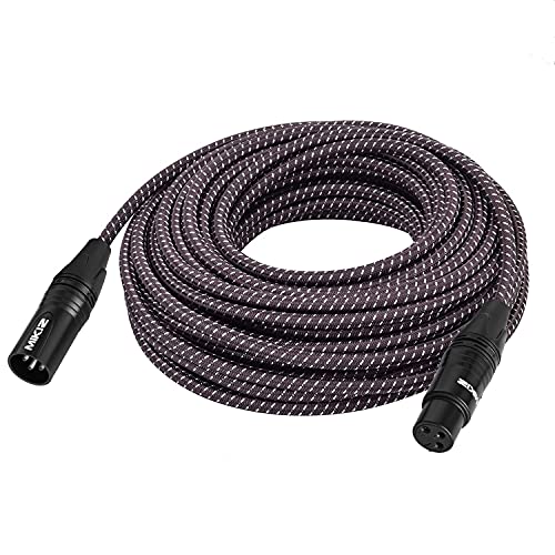 XLR Microphone Cables Braided 50 Feet 6 Packs | Premium Durable Balanced 3 Pin XLR Male to Female Patch Cords for Mic DJ Recording, Noiseless, 22AWG - size: 6-Pack 50ft