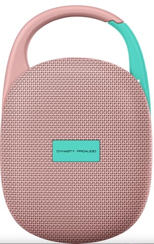 DYNASTY PROAUDIO SB-POD Ultra-Portable Bluetooth Speaker with LED Ambient Lights, IPX7 Waterproof & Dustproof, Blueotooth 5.3, HD Sound, Punch Bass, Integrated Carabiner, Stereo Pairing (Pink) - color: pink