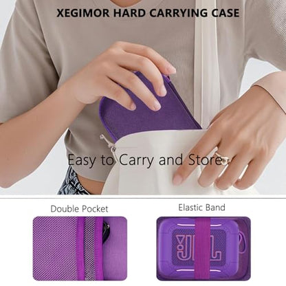 Silicone Cover and Hard Carrying Case for JBL Go 5 Bluetooth Speaker | Protective Cases for Go 5 Speaker Accessories, Scratch-Resistant and Drop-Proof Cover (Purple) - color: Purple