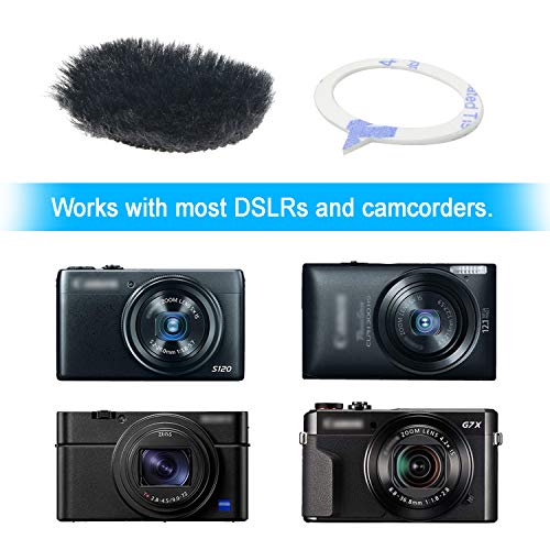 YOUSHARES Camera Mic Windscreen, 8 PCS Fur Wind Muff Wind Cover for DSLR Built-in Microphone Outdoor Wind Filter