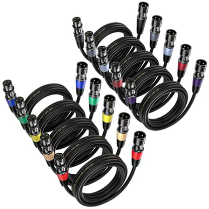 EBXYA 6ft XLR Cables 10-Pack - Male to Female Microphone Cable - size: 6ft, style: 10 Pack