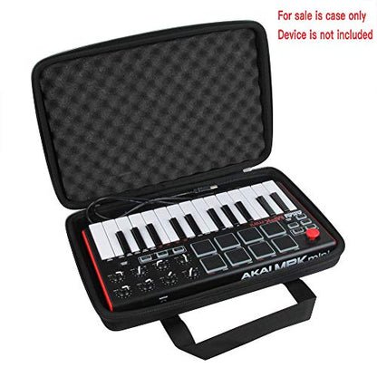 Hermitshell Hard Travel Case for Akai Professional MPK Mini MK3 25 Key USB MIDI Keyboard Controller (Black) - color: Black