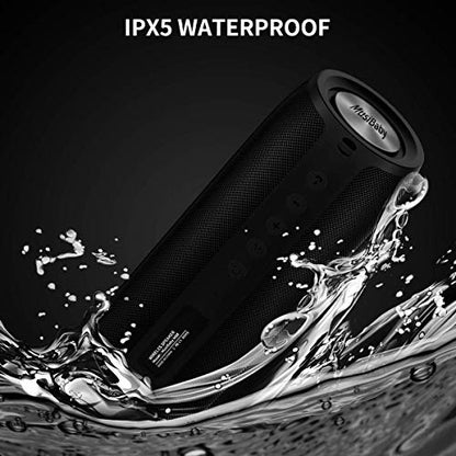 Musibaby M88 Bluetooth Speaker, 40H Playtime, Deep Bass, Black | Compact rechargeable speaker with deep bass, 30H playtime, USB/AUX/TF playback and dual pairing for home or travel. - color: Black