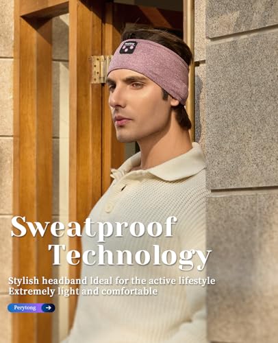 Perytong Sleep Headphones Wireless, Bluetooth Sports Headband Headphones with Ultra-Thin HD Stereo Speakers Perfect for Sleeping,Workout,Jogging,Yoga,Insomnia, Air Travel, Meditation (Purple) - color: Purple