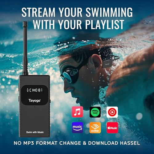 Swimming Headphones Bone Conduction Open Ear Swim with Your Stream APP | IPX8 Waterproof, Bluetooth 5.4, FM Radio, No Need to Download Music, Support Spotify, Waterproof Mic, Open-Ear Design - color: Red