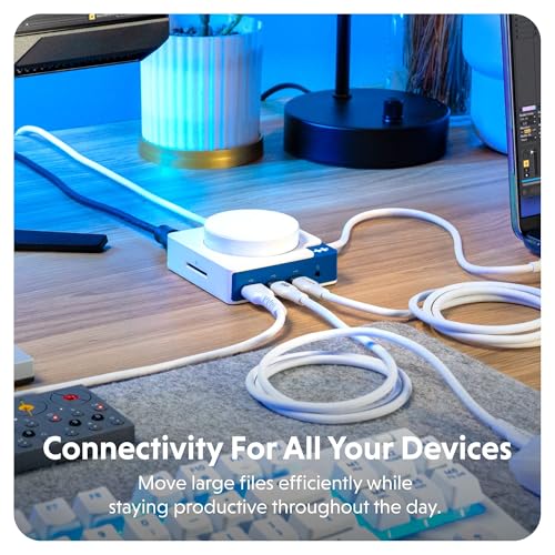 HyperDrive Flex MagCharge USB-C Hub — Qi Wireless Charger w/ 7 Ports — HDMI 4K60Hz, USB-C 100W PD, 2X 5Gbps, USB-A, SD, Audio Jack — Magnetic Phone Charger for iPhone, Hub for Mac, PC (Blue)