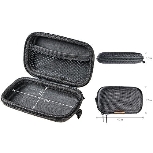 Small Hard EVA Case, Portable Earbud Zipper Pouch with Mesh Pocket,Black | Universal Carrying Bag for Headset, Earphone, Flash Drive, Charging Cable, Key, Durable Exterior - color: Black