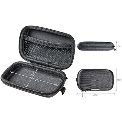 Small Hard EVA Case, Portable Earbud Zipper Pouch with Mesh Pocket,Black | Universal Carrying Bag for Headset, Earphone, Flash Drive, Charging Cable, Key, Durable Exterior - color: Black