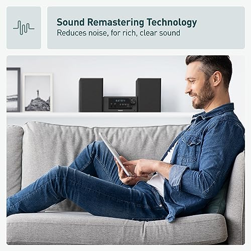 Panasonic Compact Stereo System with CD Player, Bluetooth, FM Radio and USB with Bass and Treble Control, 80W Stereo System for Home with Remote Control - SC-PM700PP-K (Black) - style: 80W Stereo System