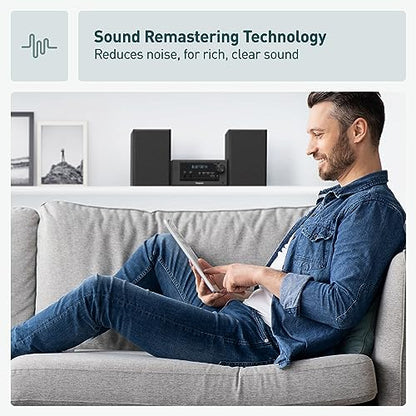 Panasonic Compact Stereo System with CD Player, Bluetooth, FM Radio and USB with Bass and Treble Control, 80W Stereo System for Home with Remote Control - SC-PM700PP-K (Black) - style: 80W Stereo System