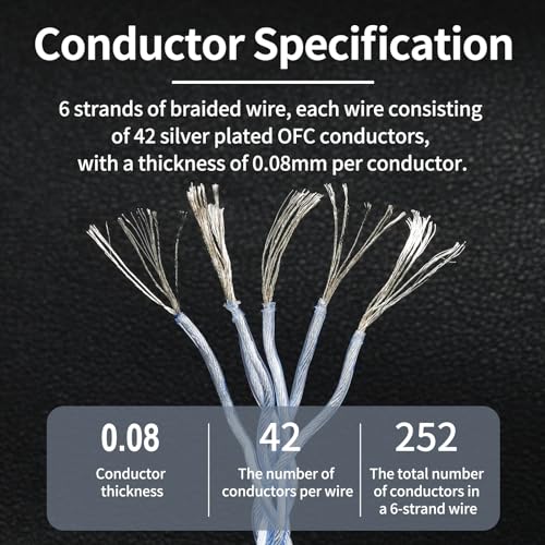 3.5mm Stereo Male to 4.4mm Balanced Female Adapter Cable/Silver-Plated OFC/Brass Gold-Plated Carbon Fiber Plug (3.5mm Male to 2.5mm Female)