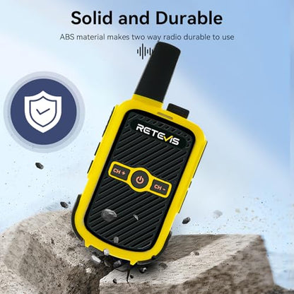 Retevis RT15 Walkie Talkies 3 Pack, Birthday Gift, Outdoor Adventure Kit | Durable, Lightweight, VOX, Key Lock, Mini Walkie Talkies for Adults, School Family Outdoor Travel Camping Hiking - color: Red Yellow Green