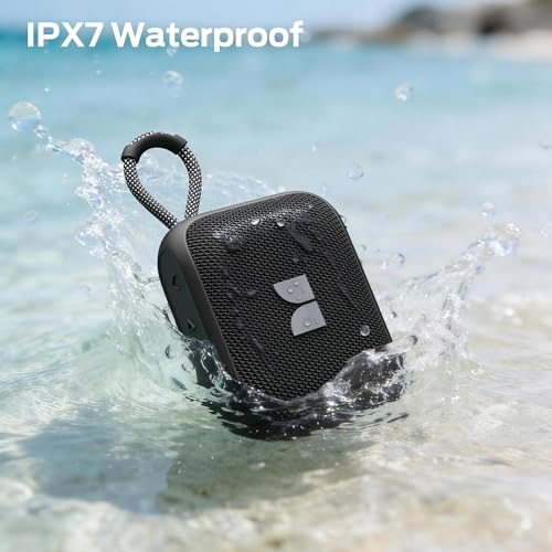 Monster S520 Portable Speaker, IPX7 Waterproof Speakers Bluetooth Wireless, Bluetooth 6.0 Small Speaker, 12 Hours Battery Life, TWS Pair for Outdoors/Beach/Home/Travel, Black