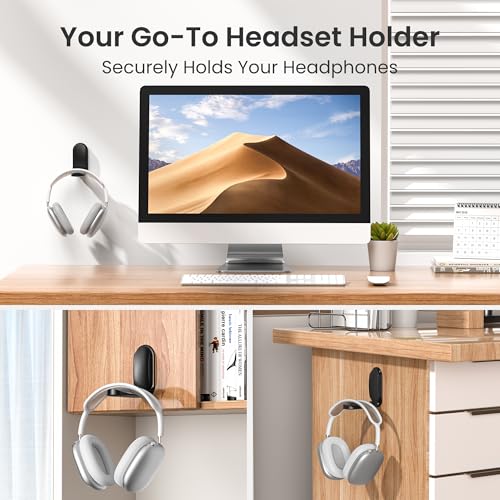 Itramax Wall Mount Headphone Hanger 2 Pack Adhesive Headset Holder for Desk