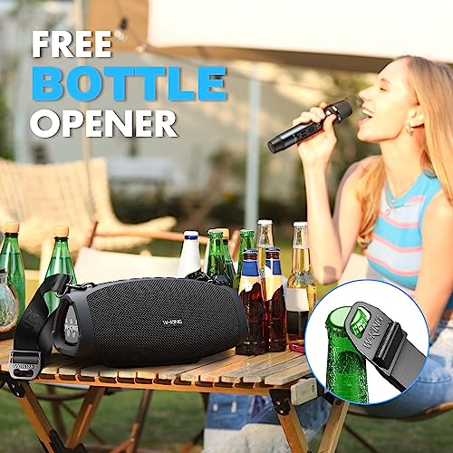 W-KING Portable Loud Bluetooth Speakers, 120W Max with Wireless Microphone