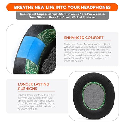 WC Freeze Nova Pro Wireless - Earpads for Arctis Nova Pro Wireless & More | Made by Wicked Cushions | Also fits SteelSeries Nova Elite & Nova Pro Omni(Doesn't Fit Other Models) | Emerald Tide - color: Emerald Tide