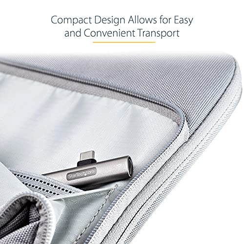 StarTech USB-C Audio & Charge Adapter, Phone (CDP235APDM) | USB-C Audio Adapter with 3.5mm TRRS Headphone/Headset Jack and 60W USB-C Power Delivery Pass-through Charger - style: 3.5mm Audio + 60W Charge