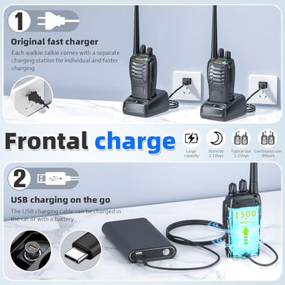 888HD Walkie Talkies, Digital Two Way Radios for Warehouses, 6 Pack
