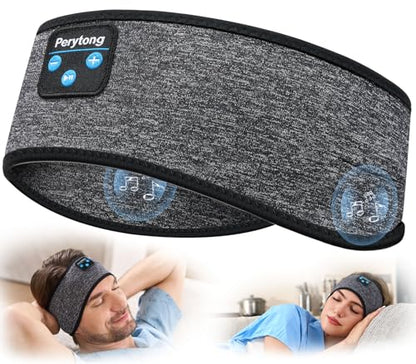 Perytong Sleep Headphones Bluetooth 5.4 Headband, Sports Wireless Earphones Sweat Resistant Earbuds Sleeping Headphone with Ultra-Thin HD Stereo Speaker for Workout Running Cool Gadgets Unique Gifts - color: HB DarkGrey