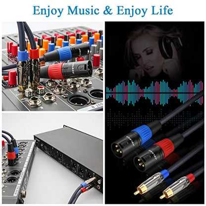 Jolgoo RCA to XLR Cable - Dual RCA Male to Dual XLR Male HiFi Audio Cable, 6.6 Feet, For Amplifier, Mixer, Microphone - size: 6.6 Feet, style: Dual RCA Male to Dual XLR Male