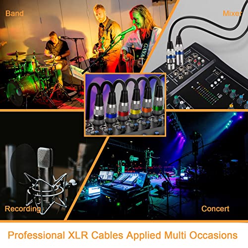 XLR Cables, XLR Male to Female Microphone Cables 10 Feet 6 Pack - size: 10 Feet-6 Pack