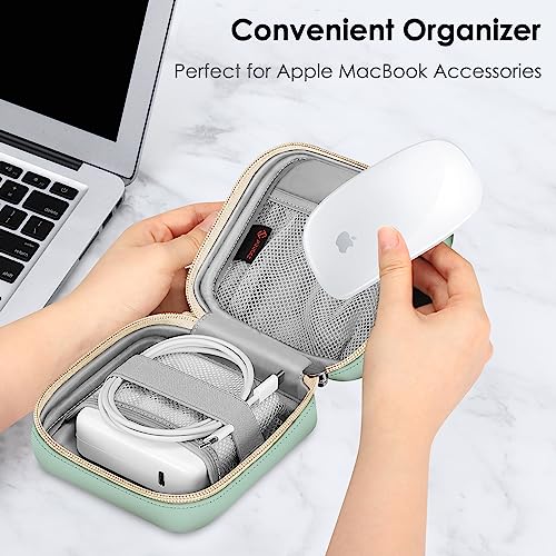 FINPAC Charger Case for MacBook, Small Electronic Organizer Pouch Bag - color: Light Green