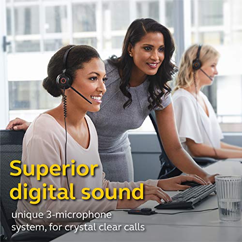 Jabra Engage 50 Wired Headset, Mono – Telephone Headset with 3-Microphone System, Blocks Out Background Noise for Increased Agent Focus, Call Center Headset Features Enhanced Hearing Protection