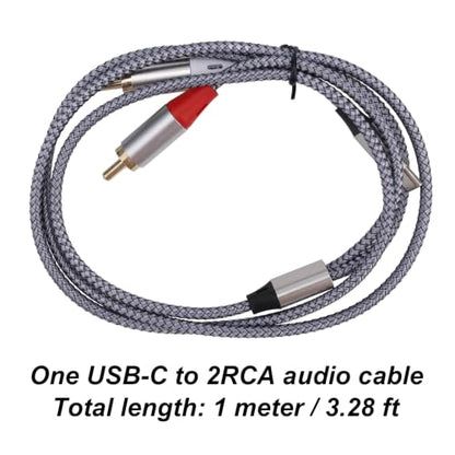 1m/3.28 ft USB C to RCA Audio Cable,USB C to for RCA Stereo Y Splitter
