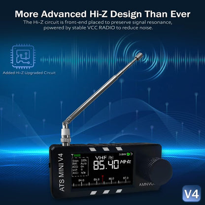 Upgraded ATS MINI V4B Radios with Plastic Casing, SI4732 Pocket Shortwave Radio, Portable AM/FM/LSB/USB Full Band Receiver, with Built-in Headphone Amplifier, Speaker and Hi-Z - style: Plastic Shell Style