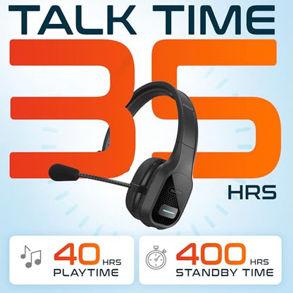 Delton Wireless Computer Headset, Trucker Bluetooth Headset | With Noise Canceling Microphone, 35Hrs talk time, Cell Phone, Drivers, Office, Call Center Work - Black - size: Headset Only