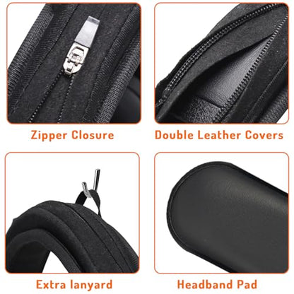 Adhiper Universal Headphone Headband Cover + Removable Headband Cushion - color: Black with Foam Cushion