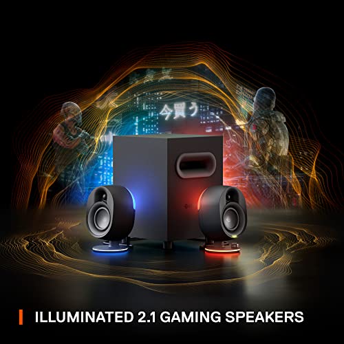 SteelSeries Arena 7 RGB Illuminated 2.1 Gaming Speakers with Powerful Bass, Subwoofer, and Bluetooth - For PC, PlayStation, Mobile - style: Arena 7