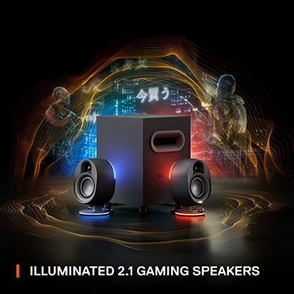 SteelSeries Arena 7 RGB Illuminated 2.1 Gaming Speakers with Powerful Bass, Subwoofer, and Bluetooth - For PC, PlayStation, Mobile - style: Arena 7