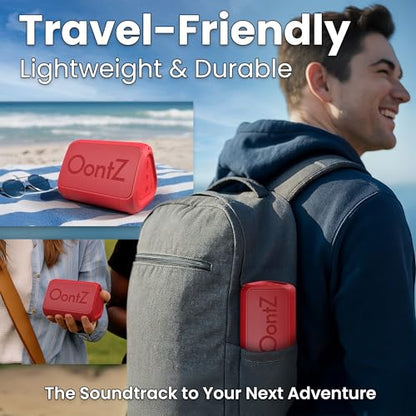 OontZ Angle Solo Compact Bluetooth Speaker, 14-Hour Playtime, Red - color: Red