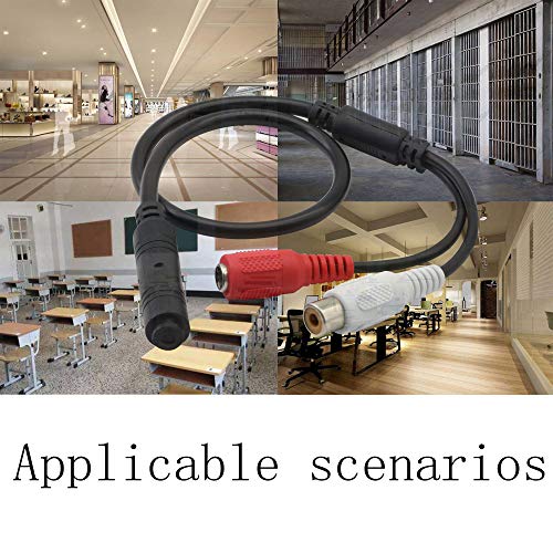 GINTOOYUN High Sensitive Microphone, Mini Audio Pickup for CCTV Security Camera, with Power Cord and Audio Cable