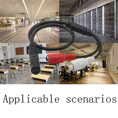 GINTOOYUN High Sensitive Microphone, Mini Audio Pickup for CCTV Security Camera, with Power Cord and Audio Cable