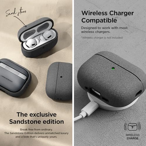 VRS Design Modern for Apple AirPods Pro 3rd Generation Case (2025) – Modern Minimal Style with Slim Profile and Precise Fit Compatible with AirPods Pro 3 (Sand Stone) - color: Sand Stone, size: Airpods Pro 3
