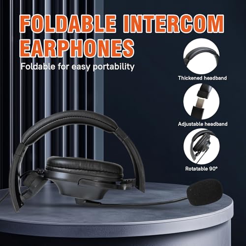 2 Pin M-Head Radio Headset, Over Ear Walkie Talkie Headset with Boom Mic, Compatible with Midland GXT LXT G Series GMRS Radios for Warehouse Security Industrial Use