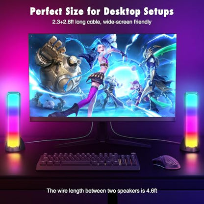 OFFSIR Computer Speakers, RGB PC Speakers, Gaming Speakers with Full Screen LED Breathing Light, 2.0 Channel Stereo Sound Desktop Speakers, USB Powered Speaker for Computer Desktop PC Laptop Monitor