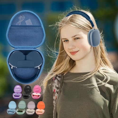 khanka Hard Carrying Case for Apple AirPods Max 2/Apple AirPods Max Wireless Over-Ear Headphones,Dark Blue Case - color: Dark Blue
