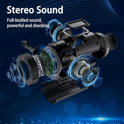 comiso Bluetooth Speaker, IP65 Waterproof, 24H Play, TWS, 360° HD Stereo | 360° immersive stereo sound with punchy bass; IP65 waterproof design; TWS pairing; 24-hour battery for home, camping, beach. - color: Black, style: Classic