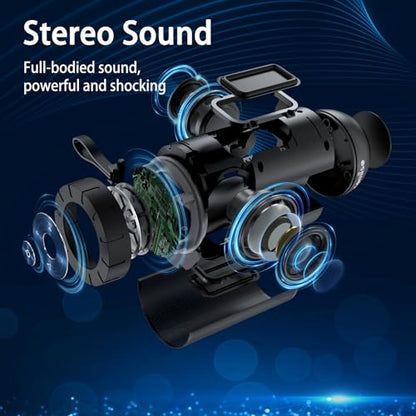 comiso Bluetooth Speaker, IP65 Waterproof, 24H Play, TWS, 360° HD Stereo | 360° immersive stereo sound with punchy bass; IP65 waterproof design; TWS pairing; 24-hour battery for home, camping, beach. - color: Black, style: Classic