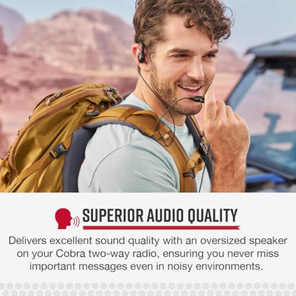 Cobra 2.5mm C-Style Around the Ear Headset | Comfortable Hook Design with Secure Fit Earpiece for Cobra Two-Way Radios - style: Around-the-Ear Headset