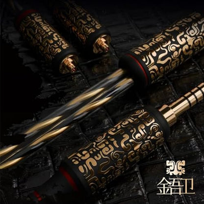 Yongse Embossed Pattern Wukong 3.5mm Plug IEM Earphone Cable, 15Ω Impedance High Purity 6N OCC Upgraded Stereo HiFi Audio Gaming Earbuds Replacement Cable for Audiophile (2pin, 0.78mm)