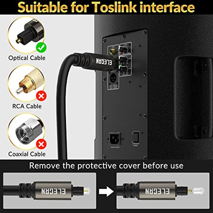Optical Audio Cable 150 Ft Digital Audio Toslink Cable Cord-Fiber Optic-Gold Plated-Flexiable&Durable-for Home Theater,Sound Bar,PS4&Xbox-with 4 Right Angled and Mini Toslink Adapters+Ties - size: 150FT