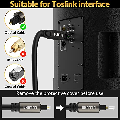 Optical Audio Cable 100 Ft Digital Audio Toslink Cable Cord-Fiber Optic-Gold Plated-Flexiable&Durable-for Home Theater,Sound Bar,PS4&Xbox-with 4 Right Angled and Mini Toslink Adapters+Ties - size: 100FT