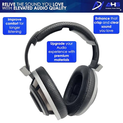 AHG Premium HD 8XX / HD 800S / HD 800 Ear Pads Cushions and Headband Compatible with Sennheiser HD800 / Sennheiser HD800S and Drop HD 8XX Headphones. Perforated Sheepskin/High-Density Foam/Durable