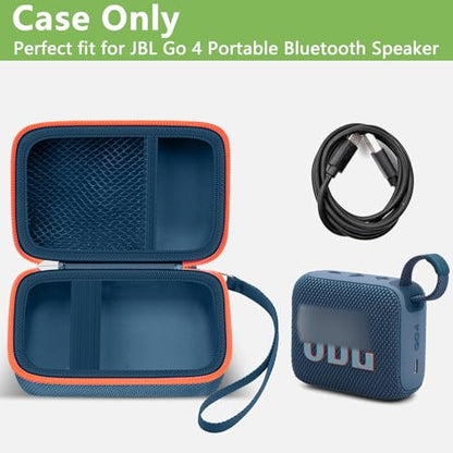 Speaker Case for JBL Go 5/4/3, Case Only | Hard Case, Mesh Pocket for Charging Cable, Compact Travel Carry, Speaker Not Included, Blue - color: Blue