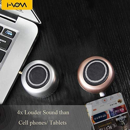 Milcraft Mini Speaker with 3.5mm Aux Input Jack, 3W Loud Portable Speaker for iPhone iPod iPad Cellphone Tablet Laptop, with USB Rechargeable Battery, Gift Choice for Kids, Silver
